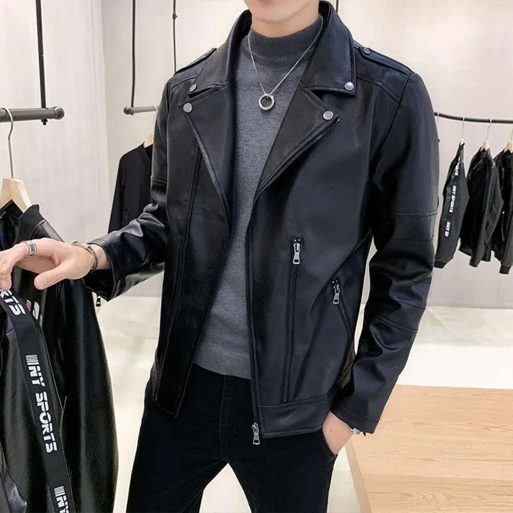 DHgate.com:Mens Leather Jacket, Korean Style, Loose Fit