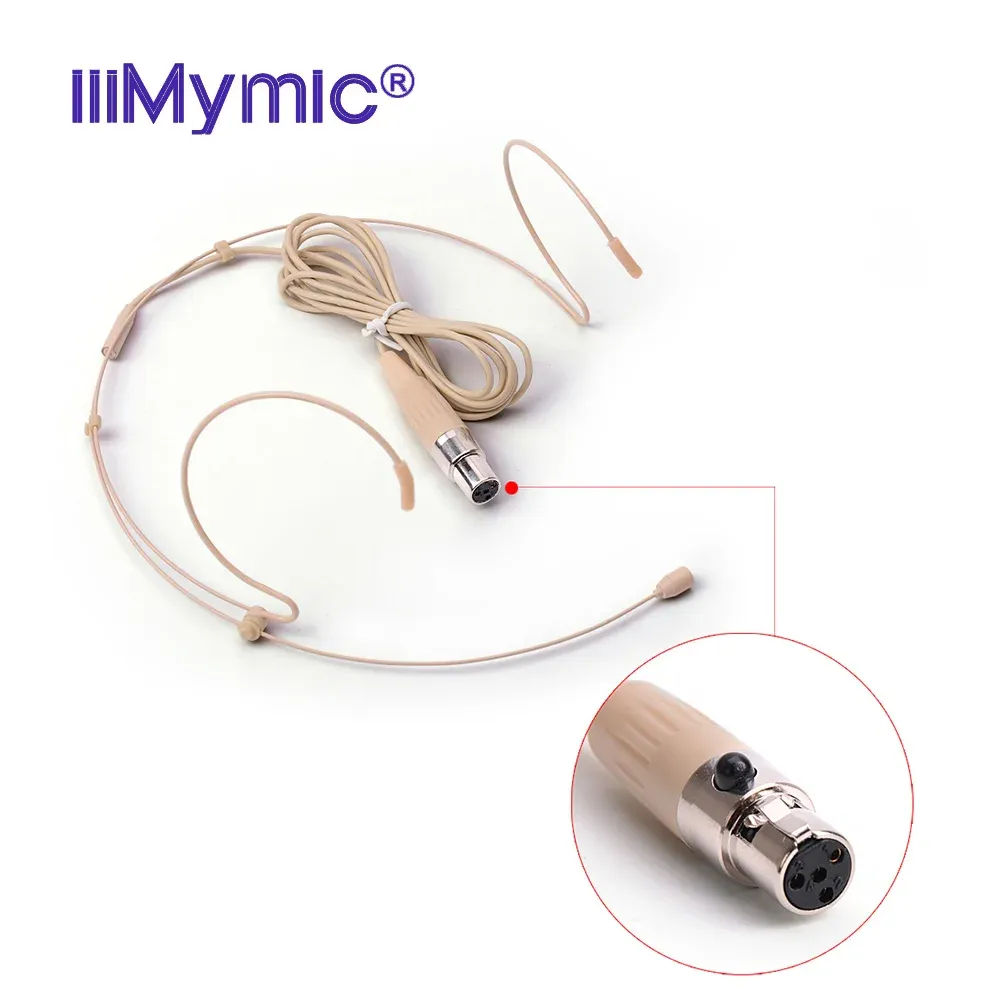 Micrófonos Micrófono de auriculares de condensador profesional iiiMymic para transmisor de petaca inalámbrico Shure con conector Mini XLR TA4F de 4 pines