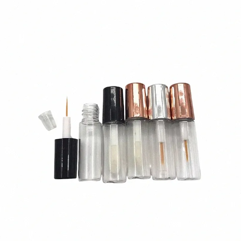 kosmetiska provförpackningar Sier Rose Gold Black Clear Liten 1,2 ml Mini Eyel Growth Liquid Eyeliner Lipgloss Tubes 01xs#