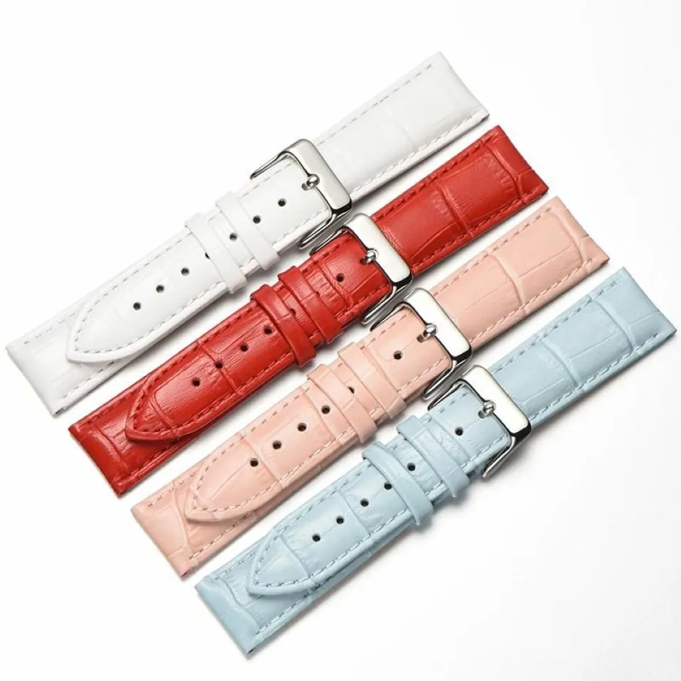 Uhrenarmbänder Armband für echtes Kuhleder Männer Frauen Mode Armband Armband Armband 12mm 14mm 16mm 18mm 19mm 20mm 22mm3043