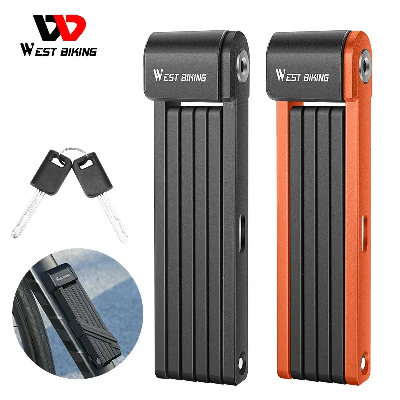 WEST BIKING – serrure de vélo pliable, antivol, pour vtt, vélo de route, haute sécurité, chaîne de vélo, pour moto, scooter, vélo électrique, 240308