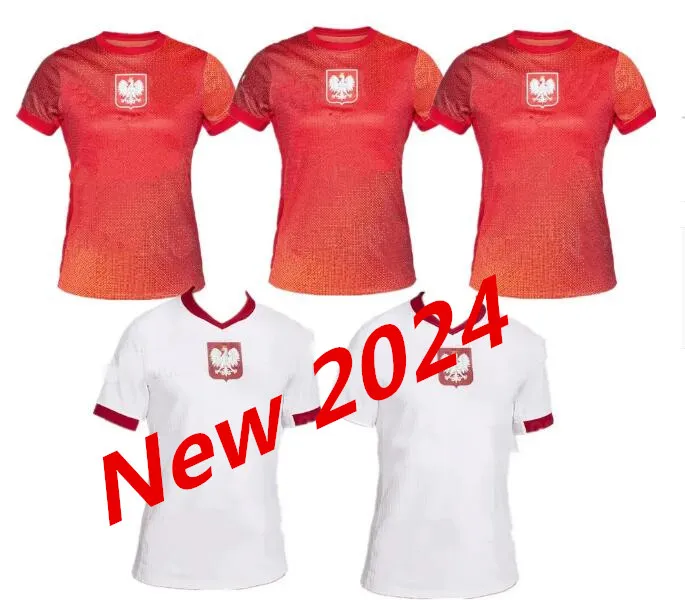 2024 2025 Neue Polen Lewandowski Fußballtrikots Polonia 23 24 KRYCHOWIAK GROSICKI Zielinski Milik Zalewski Szymanski Polnisches Fußballtrikot Herren Kinderset 999