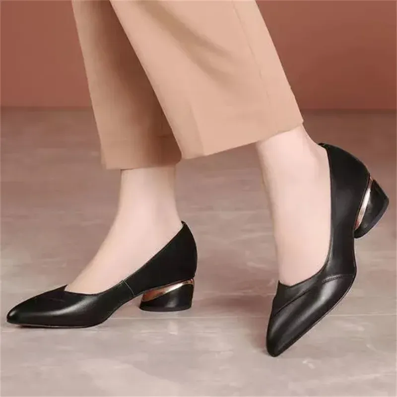 Pumps Cresfimix Women Classic Black Pu Leather Office Square Heel Pumps Zapatos De Mujer Lady Cute Brown Comfort Pumps for Party A1237