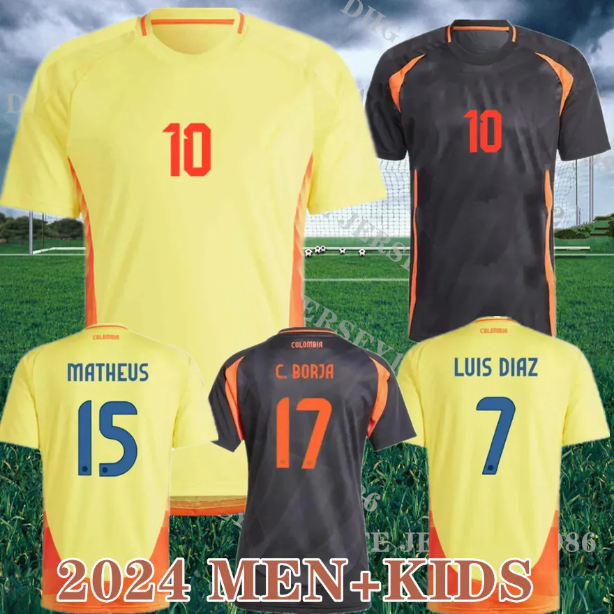 24/25 Colombie JAMES Maillots de football Kit enfants 2025 Maillot de football de l'équipe nationale de Colombie Ensemble à domicile Camisetas 2024 Copa America D.VALOYES ARANGO C. CHUCHO CUADRADO