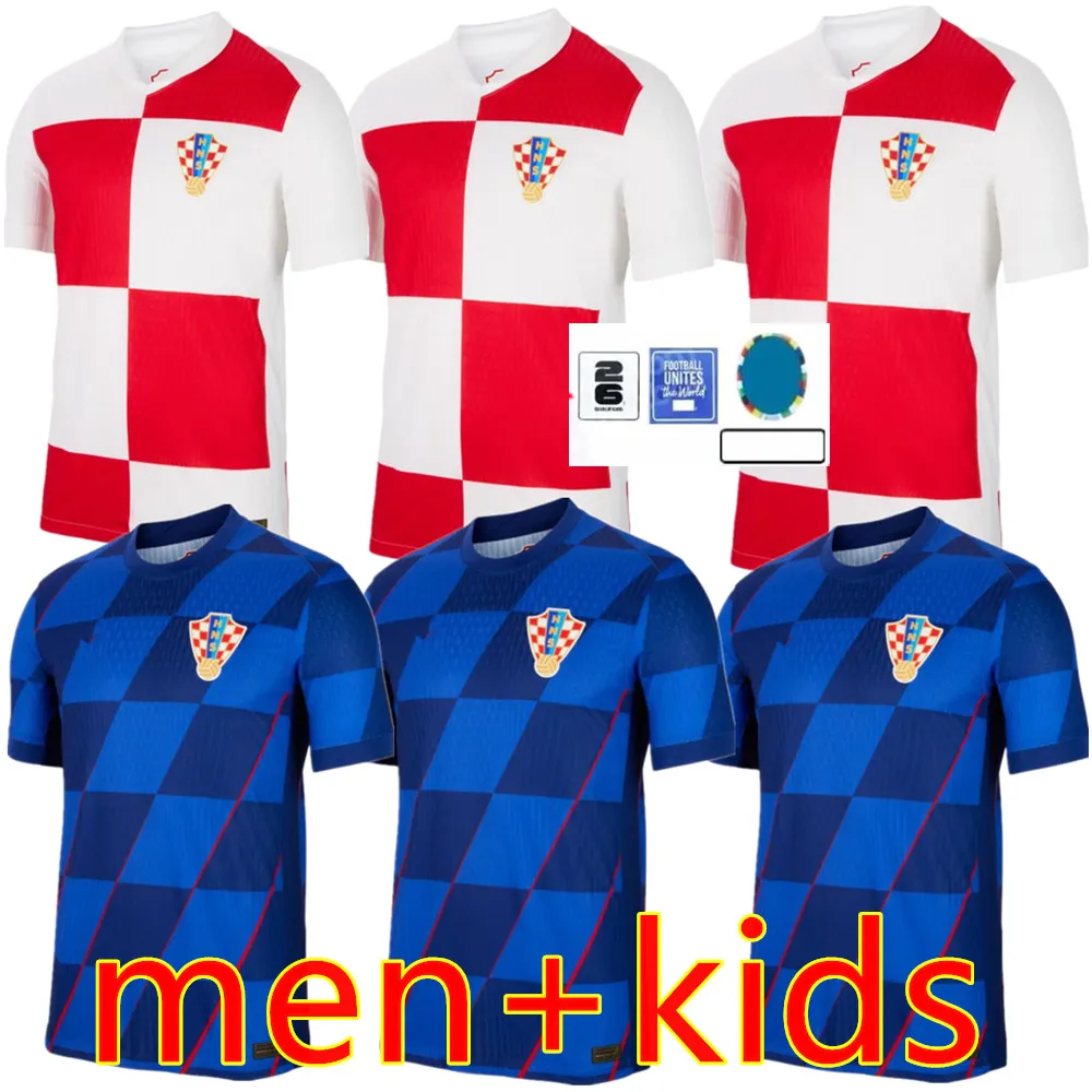 24 25 Maillots de football de la Coupe du Monde de Croatie Équipe nationale MODRIC MANDZUKIC PERISIC KALINIC 2024 Maillot de football de Croatie KOVACIC Rakitic Kramaric Hommes Kit Enfants