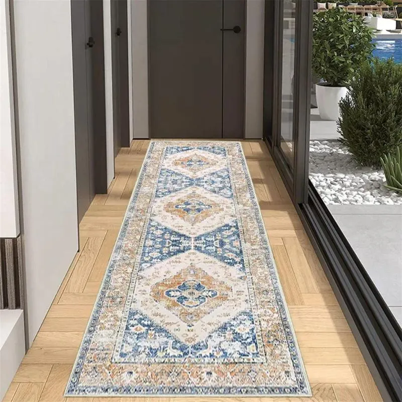 Carpets Hallway Runner Rug Home Decor Durable Vintage Machine Washable For Entryway Soft Non-slip Carpet