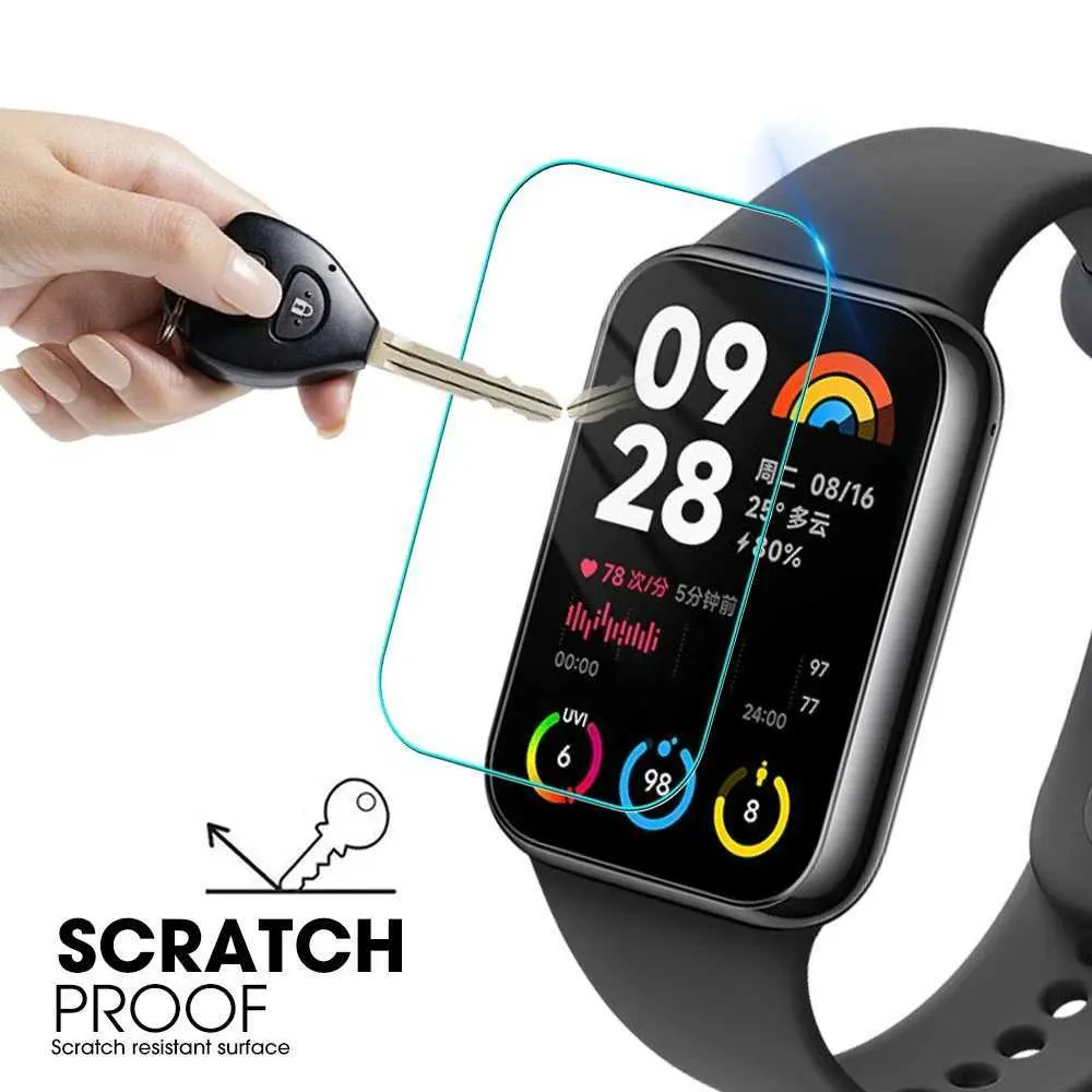 Obejrzyj pasma Hartowana szklana ochrona ekranu dla Miband 8 Pro w pełni pokryta ultra przezroczystą filmem ochronnym Smartwatch 240323