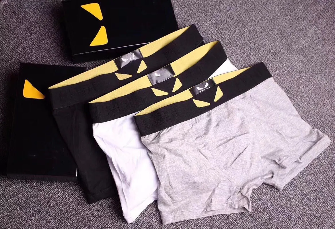 Herrendesigner -Marke Unterwäsche Sexy Klassiker Herren Boxer Casual Boxer Shorts Unterwäsche weich atmungsaktive Baumwolle Unterwäsche 3 Stück Kisten Set