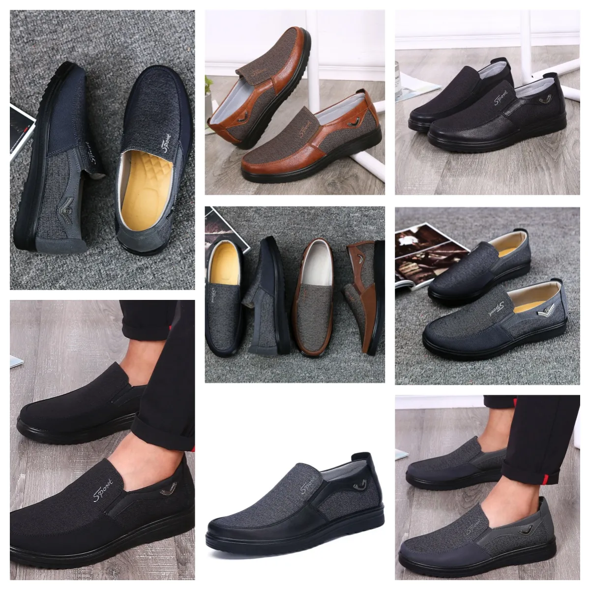 Gai Comfort Erkek Ayakkabı Siyah Ayakkabı Yuvarlak Ayakkabı Parti Açık Ziyafetler Erkek İş Topuk Tasarımcı Ayakkabı Eur 38-50 Yumuşak