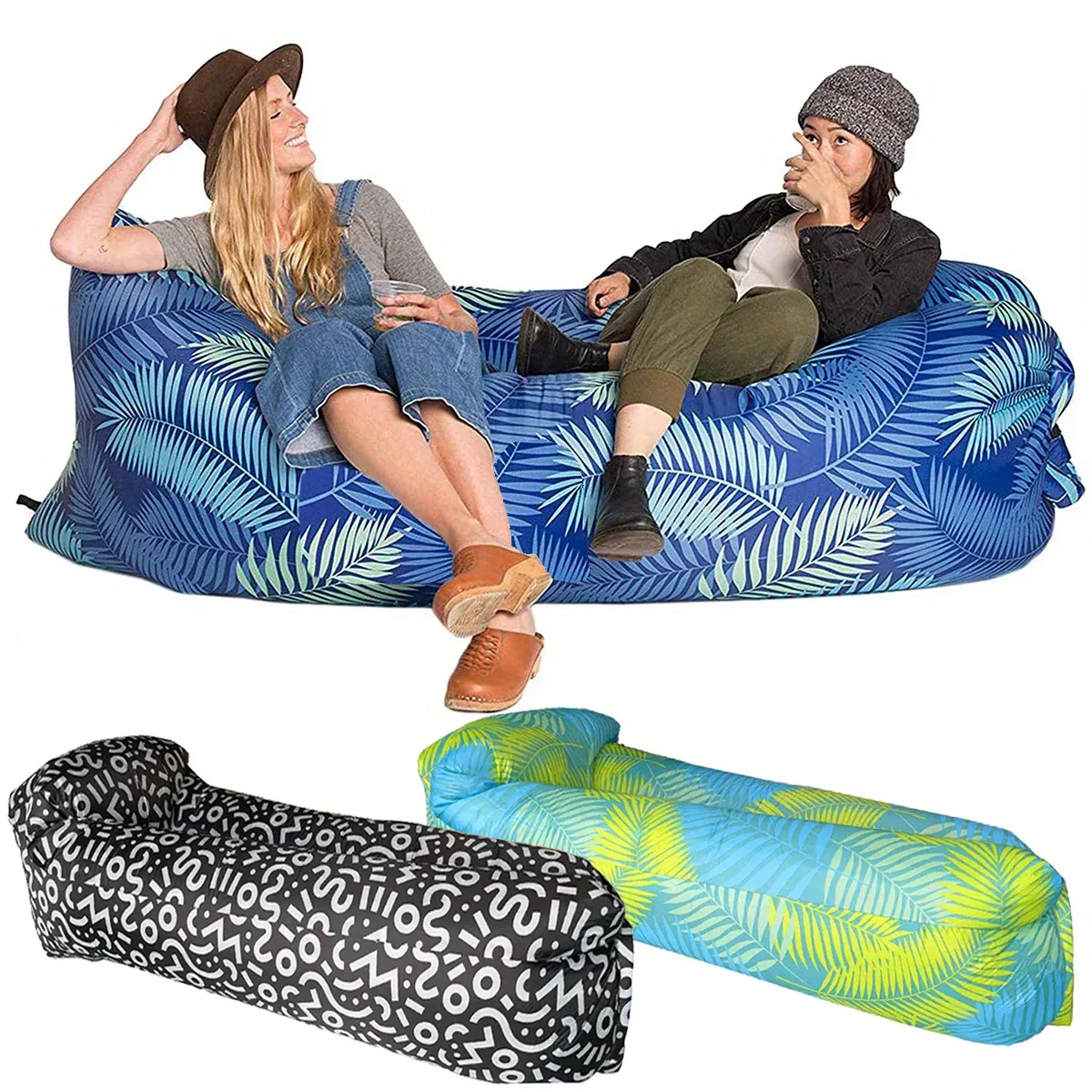 Mat bärbar uppblåsbar soffa camping Sovplatta Madrass Outdoor Air Cushion Beach Mat Folding Bed Waterproof för resevandring