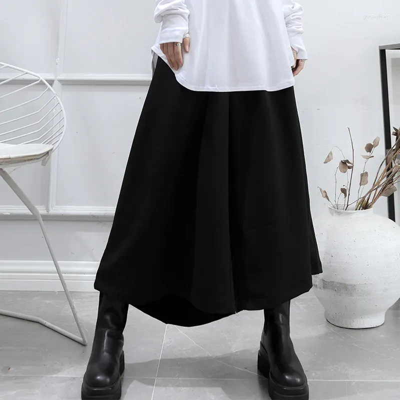 Women's Pants Spring And Autumn Classic Dark Yamamoto Style Casual Loose Nine Point Wide Leg
