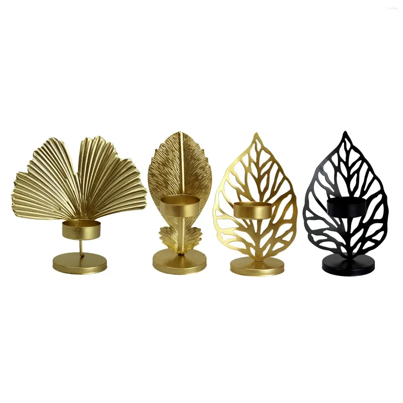 Candle Holders Modern Nordic Wrought Iron Leaves Holder Decorativel For Dinner Table