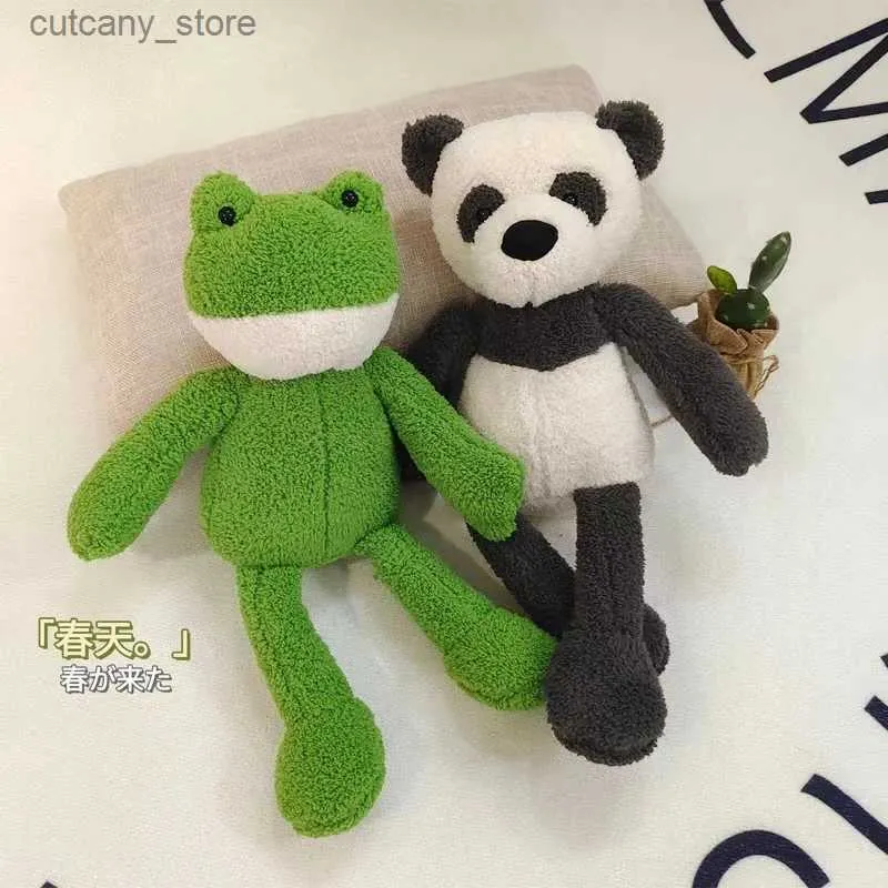 Animaux en peluche 40 cm mignon Panda jouets en peluche Kawaii trucs Aminal Long gged lapin canard grenouille Ephant peluches cadeaux jouet pour enfants Sepy poupée L240320