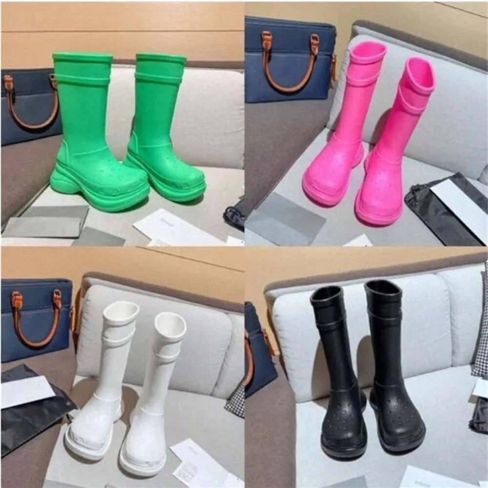 Balens ciaga cro cs boots Rainboots Rain Half Pink Black Green Size 35-45 Men Women 89ea#