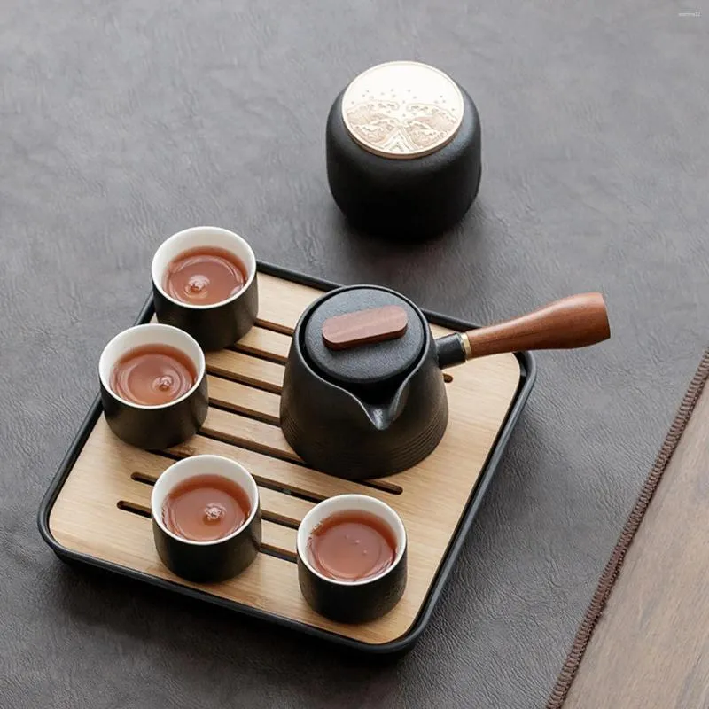 Teaware sätter 7st keramisk tekanna potten och fyra koppar te -kapsel bärbar för hemmet