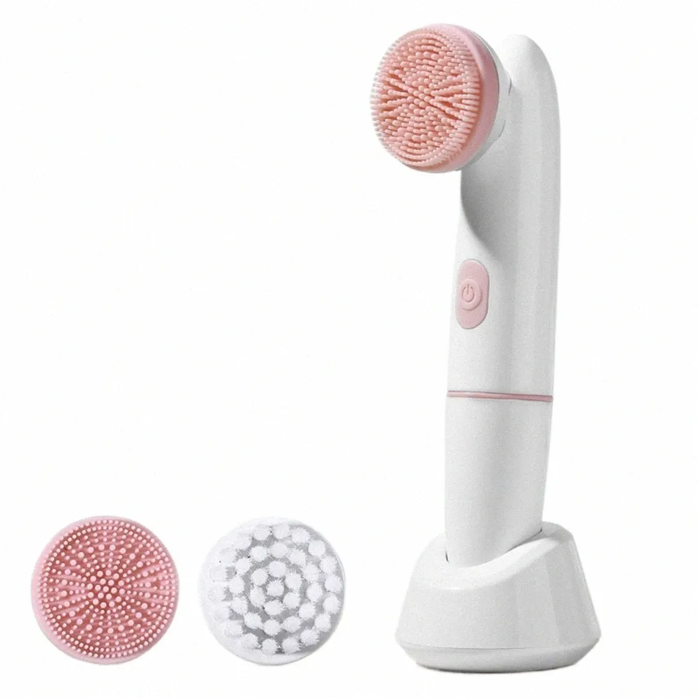 electric Facial Cleanser Battery Powered Waterproof Vibrating Face Cleaning Brush 2 Speed Face Deep Wing Massaging Device w7dA#