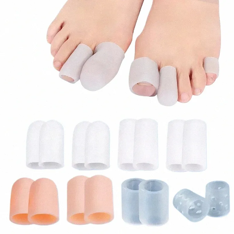 2pcs Silice Finger Toe Protector Chicken Eye Toe Cover Thumb Overlap Pain Relief Sleeve Cover Toe Separators Foot Care Tools q483#