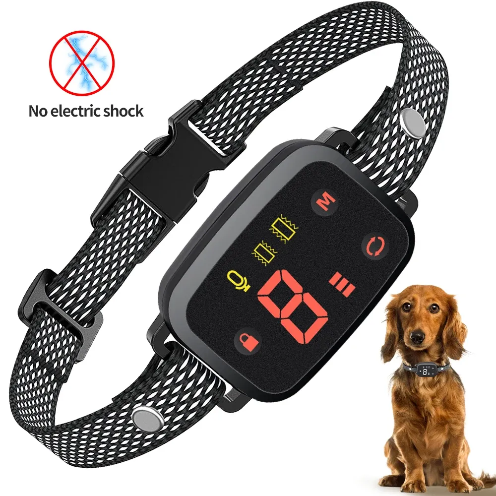 Collars Automatic Anti Bark Dog Collar Chargeable No Remote Control Required Ultrasonic Vibration Stop Barking Device Training Collar