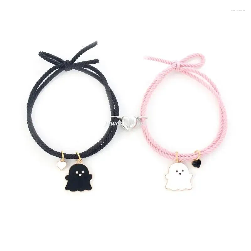 Bracelets de charme Bracelet de corde tressé créatif mignon fantôme Halloween chaîne pour petit ami petite amie LXAE