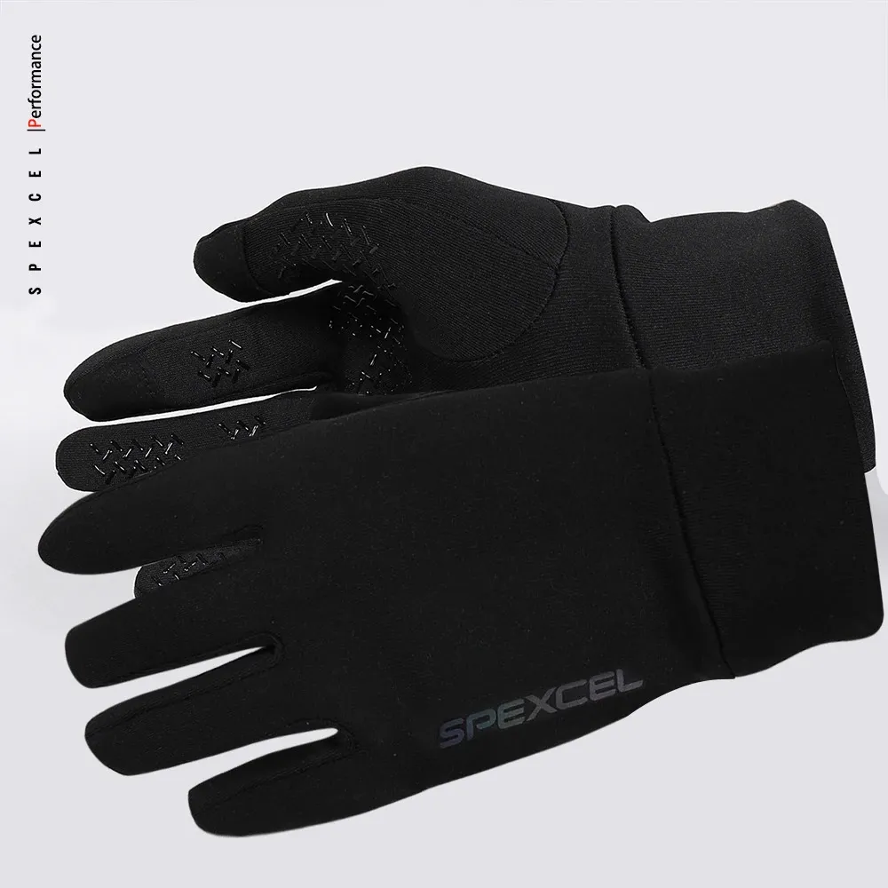 SPEXCEL PRO TEAM Guantes térmicos de invierno de lana para ciclismo, guantes de bicicleta de carrera con dedo completo, color negro 240312