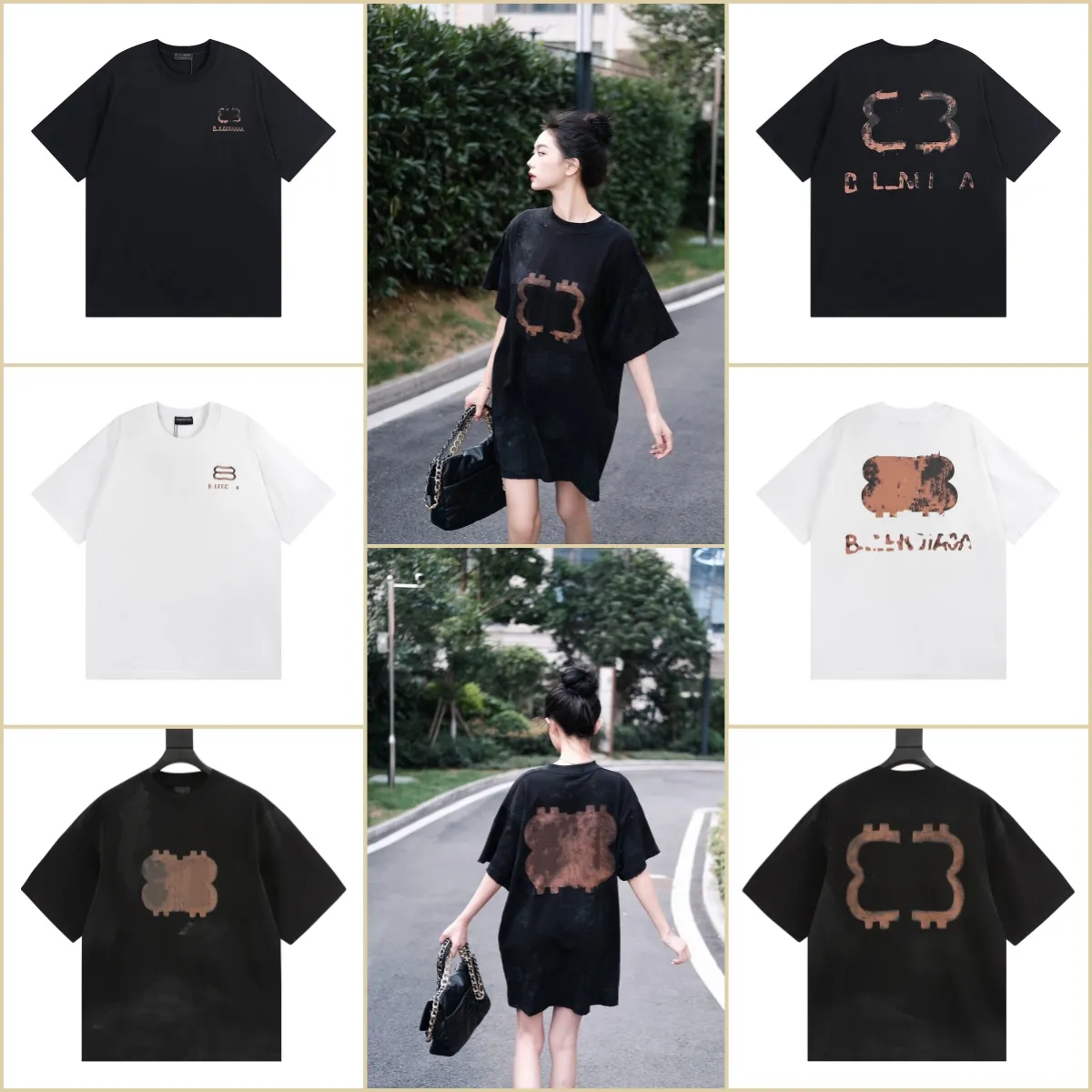 Designer Hommes Femmes Baalencaigalies T-shirt Impression À Manches Courtes Casual Couple Respirant Sweat-shirt Lettre Imprimé Pur Coton Taille Asiatique S-5XL