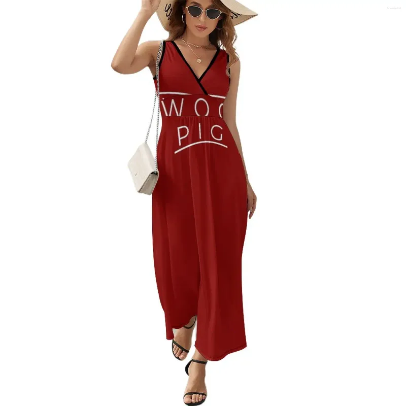 Casual Dresses woo Pig Sleeveless Dress Women's Summer Suit Evening 2024 Kvinnor