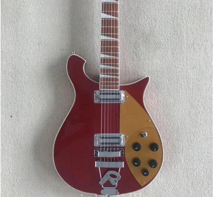 Nouveau modèle de guitare électrique rouge Rick 620, micros grille-pain à col traversant le corps 620