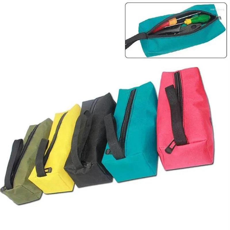 Sacs de rangement Sac à outils à main Toile épaisse pour petits outils Tournevis Clé Pincettes Organisateur de forets Pochette à fermeture éclair étanche