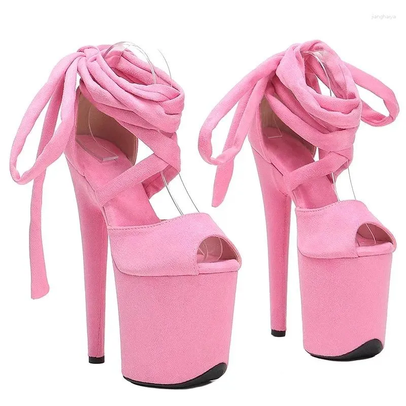 Dance Shoes Fashion 20CM/8inches Suede Upper Plating Platform Sexy High Heels Sandals Pole 115