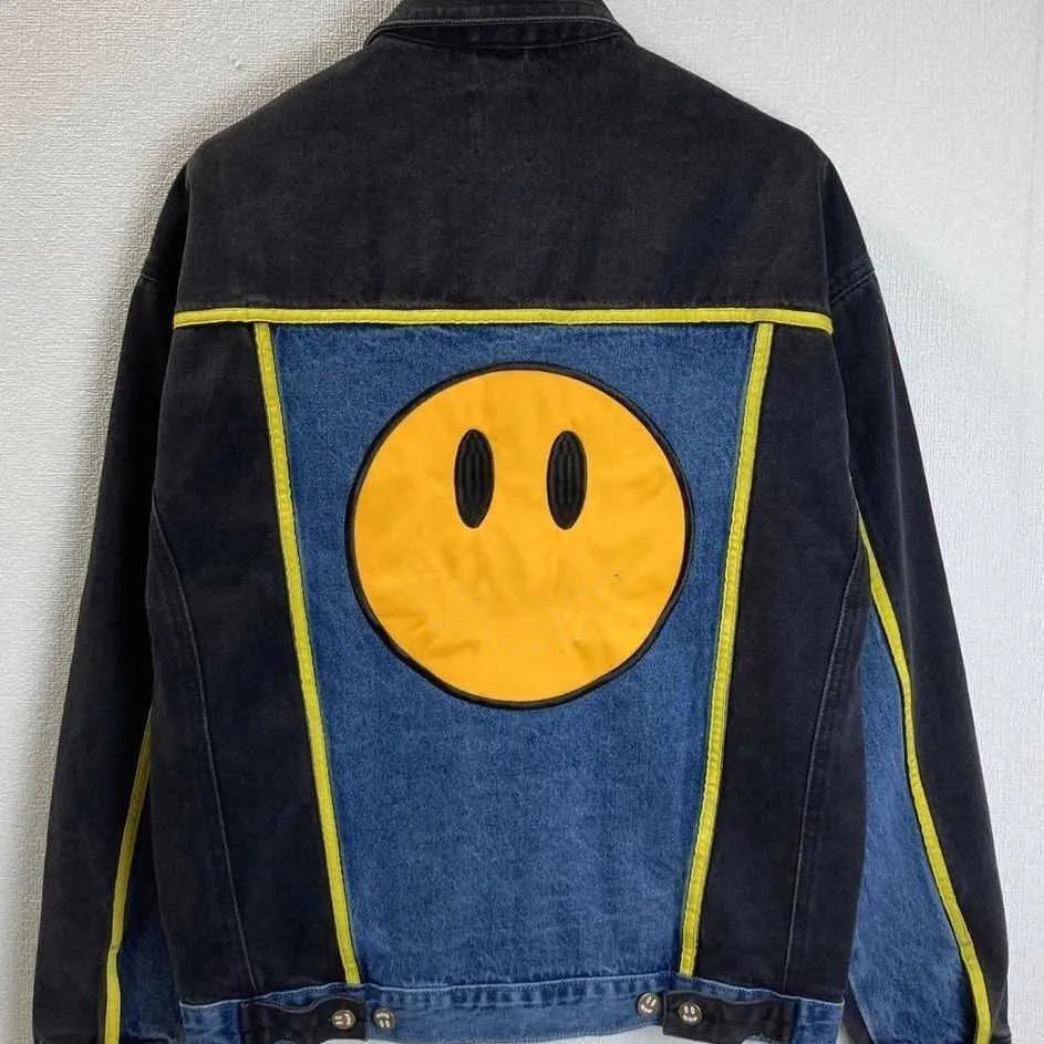 Tik Tok Influencer Samma designer Brand Pure Cotton Dhouse Bibers Limited Edition Patchwork broderad bokstav denimjacka Populära vår- och höststylar