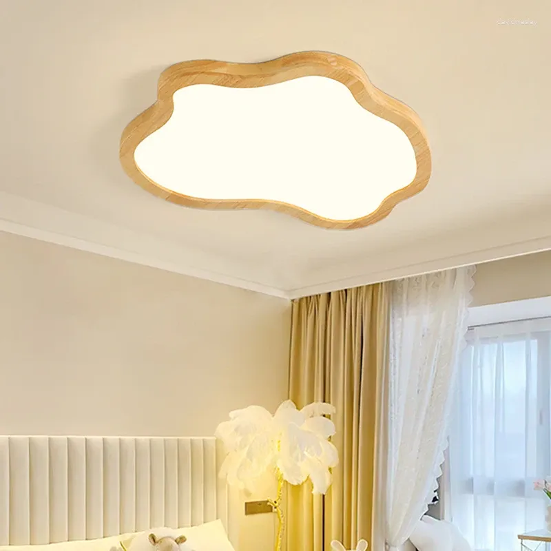 Plafoniere Nordic Luce in legno LED Dimmerabile Nuvola per Soggiorno Camera da letto Studio Luminari con illuminazione calda per bambini