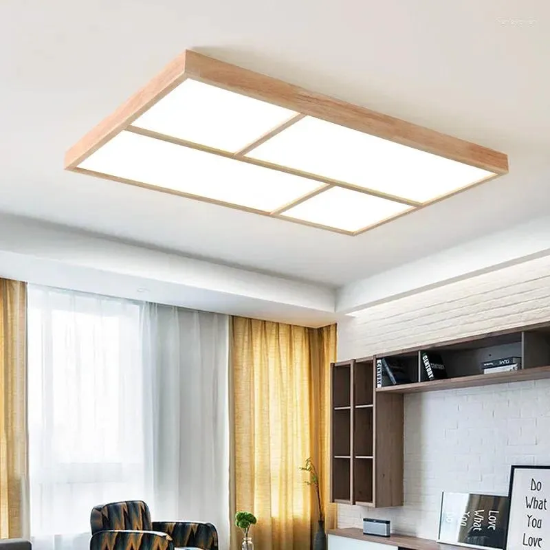 Plafoniere moderne a LED in vero legno per soggiorno, camera da letto, cucina, foyer, sala da pranzo, studio, illuminazione calda per interni, lampade lustre per la casa