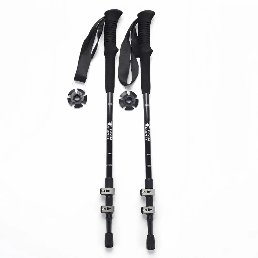 Sticks Carbon Fiber Trekking Poles ThreeSection Externt Lock Ultralight High Strength Walking Stick vandring Cane Travel Gear ZK56S