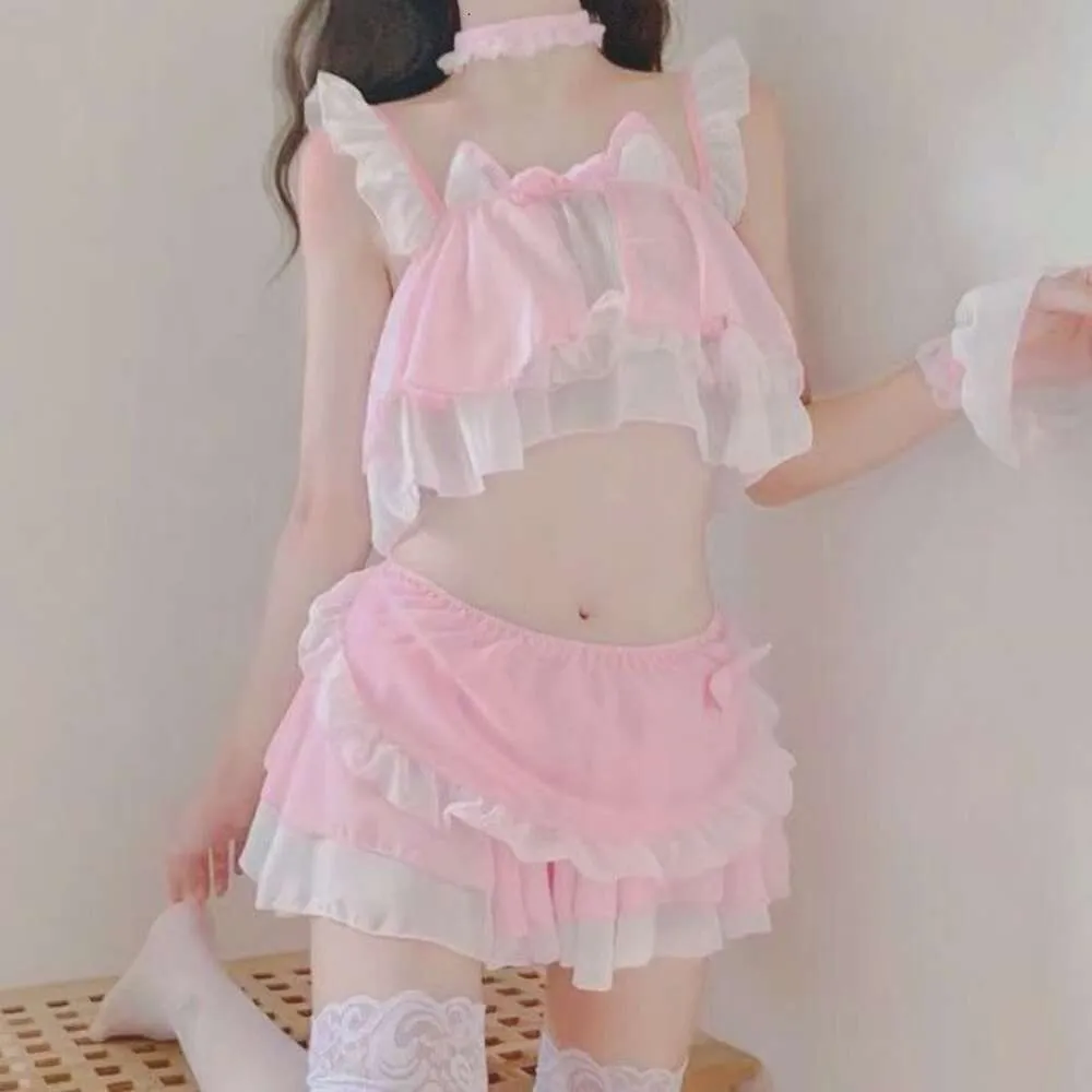 Role Playing Uniforms, Fun Playful Lingerie, Cute and Sweet Beauty, Servant Short Skirt, Sexy Suspender Sleepwear Dress