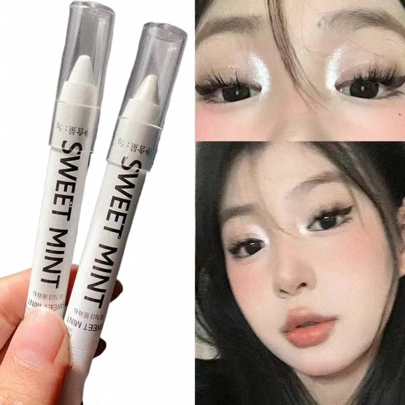 Mat blanc couché ver à soie surligneur stylo yeux coin éclaircissant perle haute brillance eye-liner imperméable paillettes fard à paupières bâton k40I #