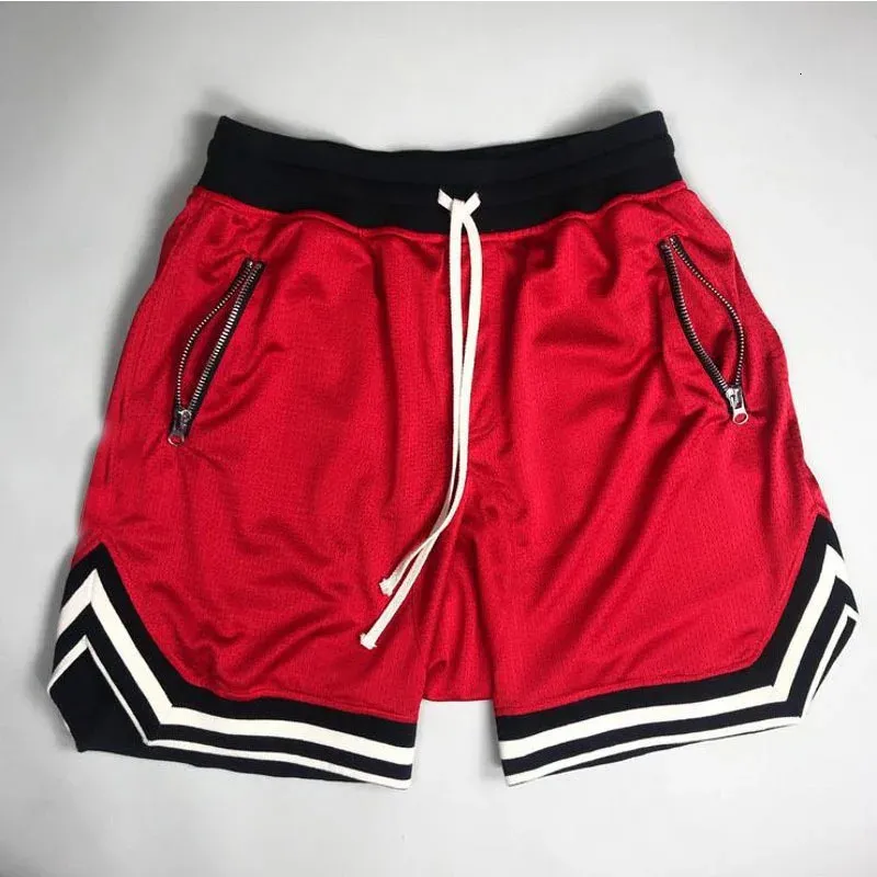 Fire Red Casual Basketball Shorts Gym Fitness Men Kort joggar Träning Bodybuilding Bortable Board Male 240314