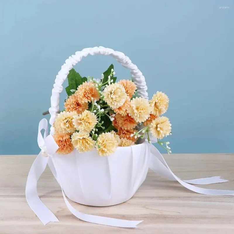 Vases Container Bridal Gift Ribbon Western Wedding Party Decor Flower Girl Basket Supplies