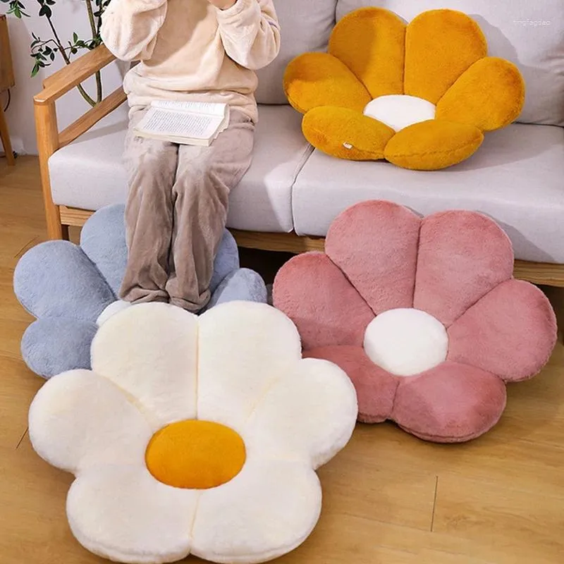 Oreiller en forme de fleur, chaise douce et confortable, siège lombaire, canapé, chambre à coucher, Tatami, jet en peluche