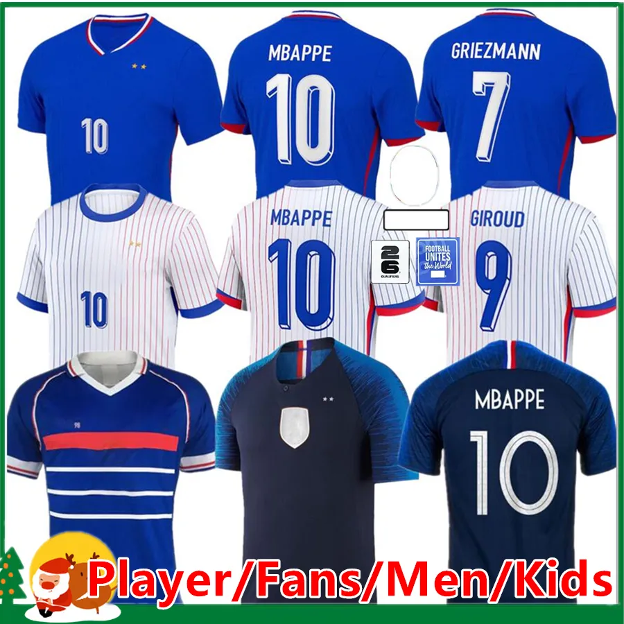 Francuski klub pełne zestawy 2024 Benzema piłka nożna 24 25 Giroud Mbappe Griezmann Saliba Pavard Kante Maillot de Foot Equipe Maillots Men Men Kamer