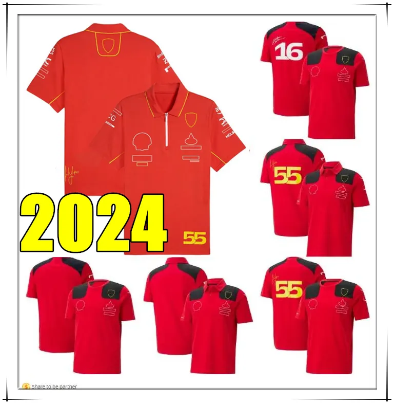 2425 Sainz Charles Leclerc Schumacher Vettel F1 Formule 1 Maillot de l'équipe nationale de rugby Maillots hommes à domicile polos uniformes 2324 2024