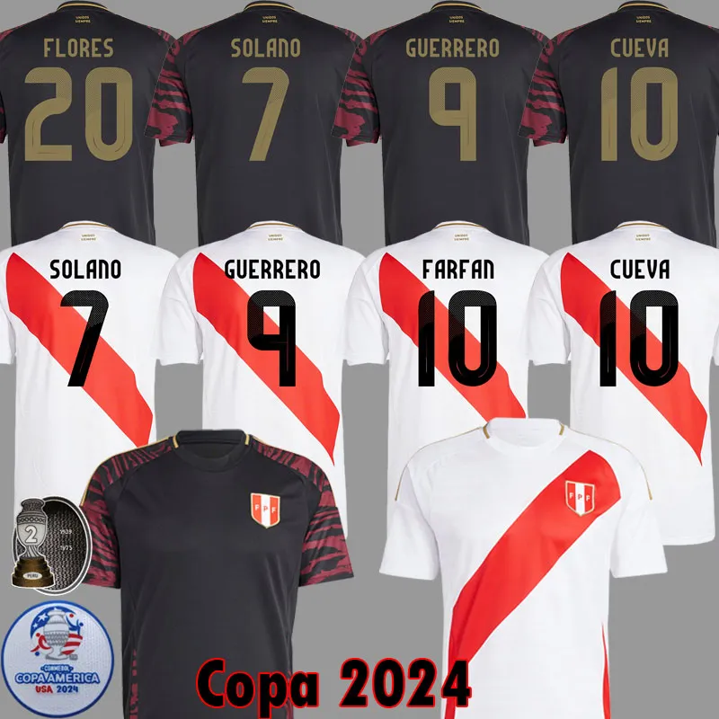 2024 페루 축구 유니폼 Farfan 24 25 Home Away Copa Guerrero Football Shirts Seleccion Peruana Cueava Cartagena 남자 키트 유니폼