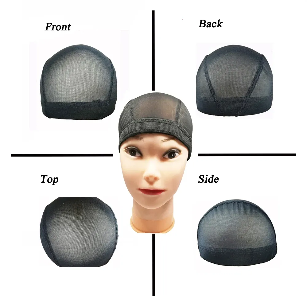 Hairnets Stretchable Black Beige Weaving Cap Elastic Band Nylon Mesh Net Dome Style Mesh Wig Cap For Making Wigs Sew In Hairnets