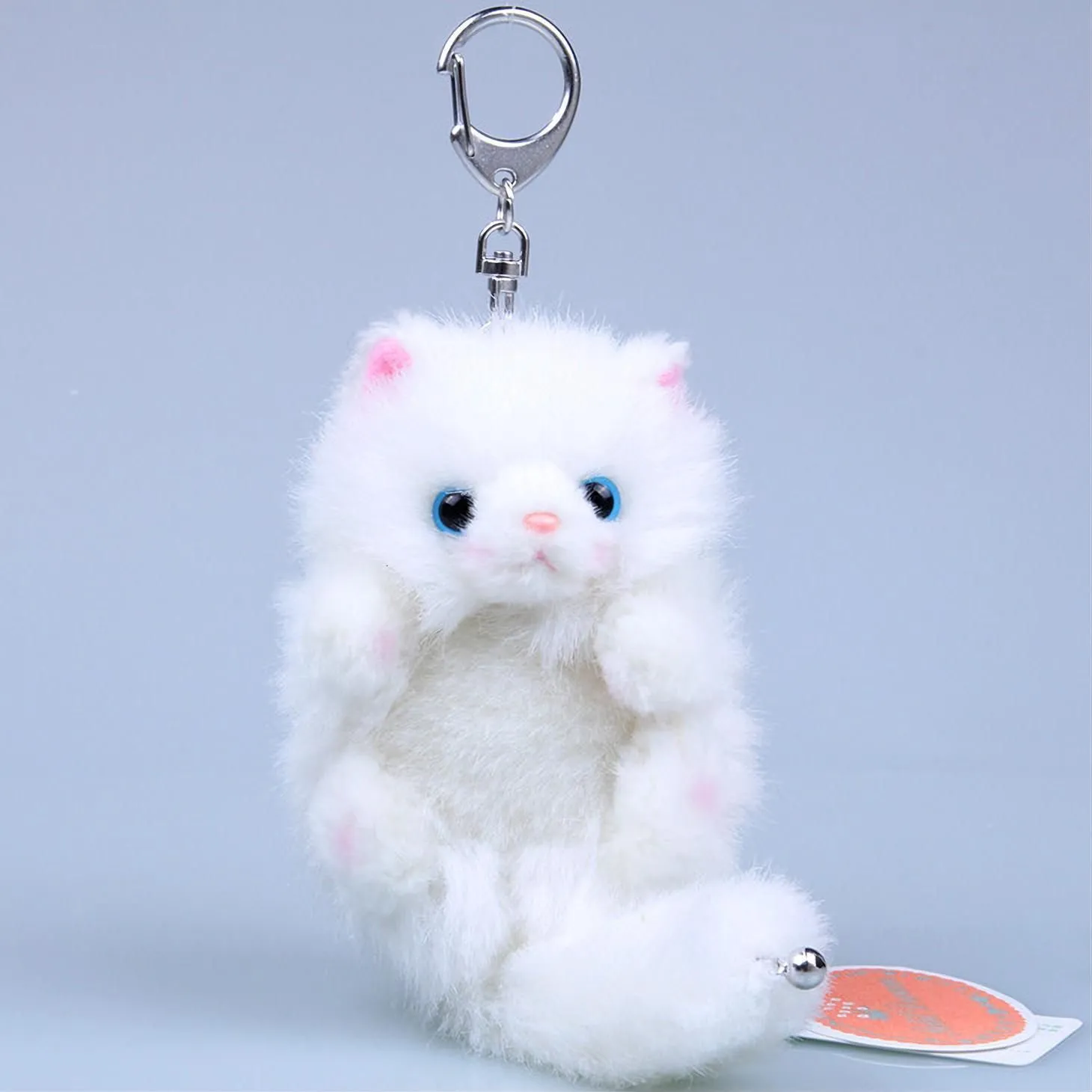 Katt liten leksak nyckelringar djur fyllda plysch ornament djur liten mini nyckelring kattunge söt 2 xmtob