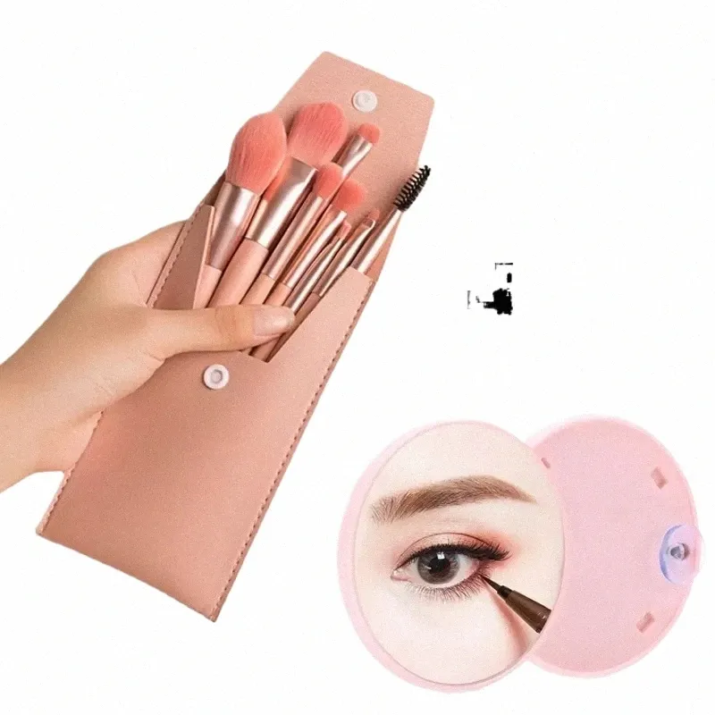 Portable 8Pcs Fard à paupières Foundation Blending Pinceau de maquillage Doux Fluffy Cosmétiques Ccealer Pinceau de maquillage Profial Make Up Tool 69jN #