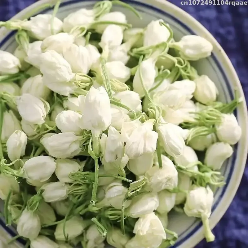 Naturliga jasminknoppar torkad blomma för jasminhuvud rökelse påsar bröllopsljus hartsmycken parfym som gör 100 g/200 g 240321