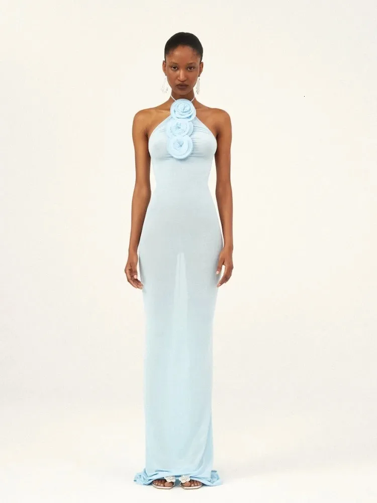Long Bodycon Halter Neck Floor-Length Dress Sleeveless Light Blue Polyester Zipper Closure from Dhgate Basic & Casual Dresses - price 76.22 Long Bodycon Halter Neck Floor-Length Dress Sleeveless Light Blue Polyester Zipper Closure from Dhgate Basic & Casual Dresses - price 76.22