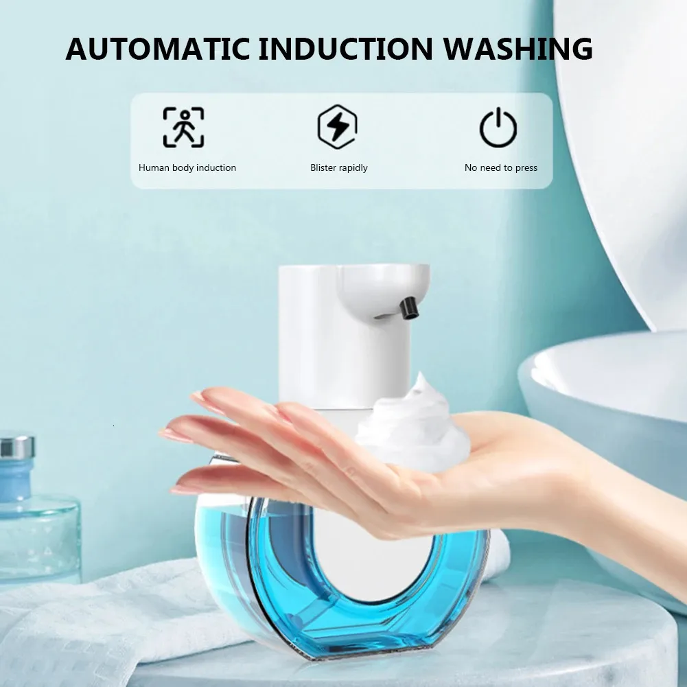 430ml dispensador de sabão automático touchless mão desinfetante garrafa sensor infravermelho dispensador de sabão montado na parede acessórios do banheiro 240313