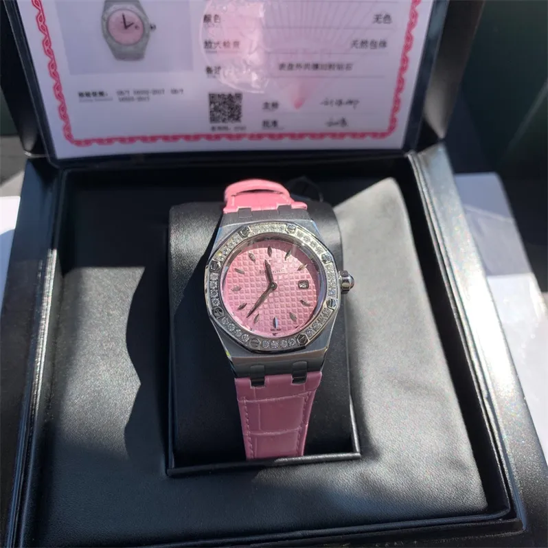 8F 67651ST Montre DE luxe dameshorloges 33 mm Zwitsers quartz uurwerk staal Relojes babysbreath echte diamanten horloge Horloges 01