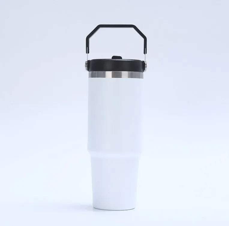 30oz matte tumbler with flip straw school macaron color double wall 304 Stainless Steel Insulated Travel Mug for custom DIY