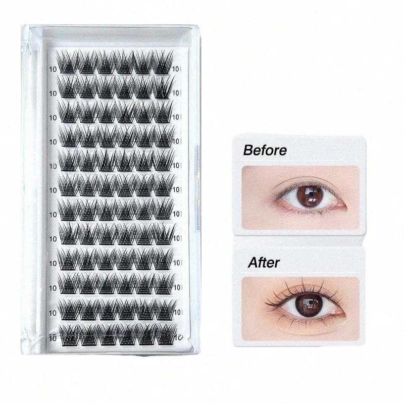 72 unids DIY Falso Eyel Individual Les Eyel Extensi Herramienta Suave Segmentado Falso Les Dramatic L Strip Clusters Eyel q8Z2 #